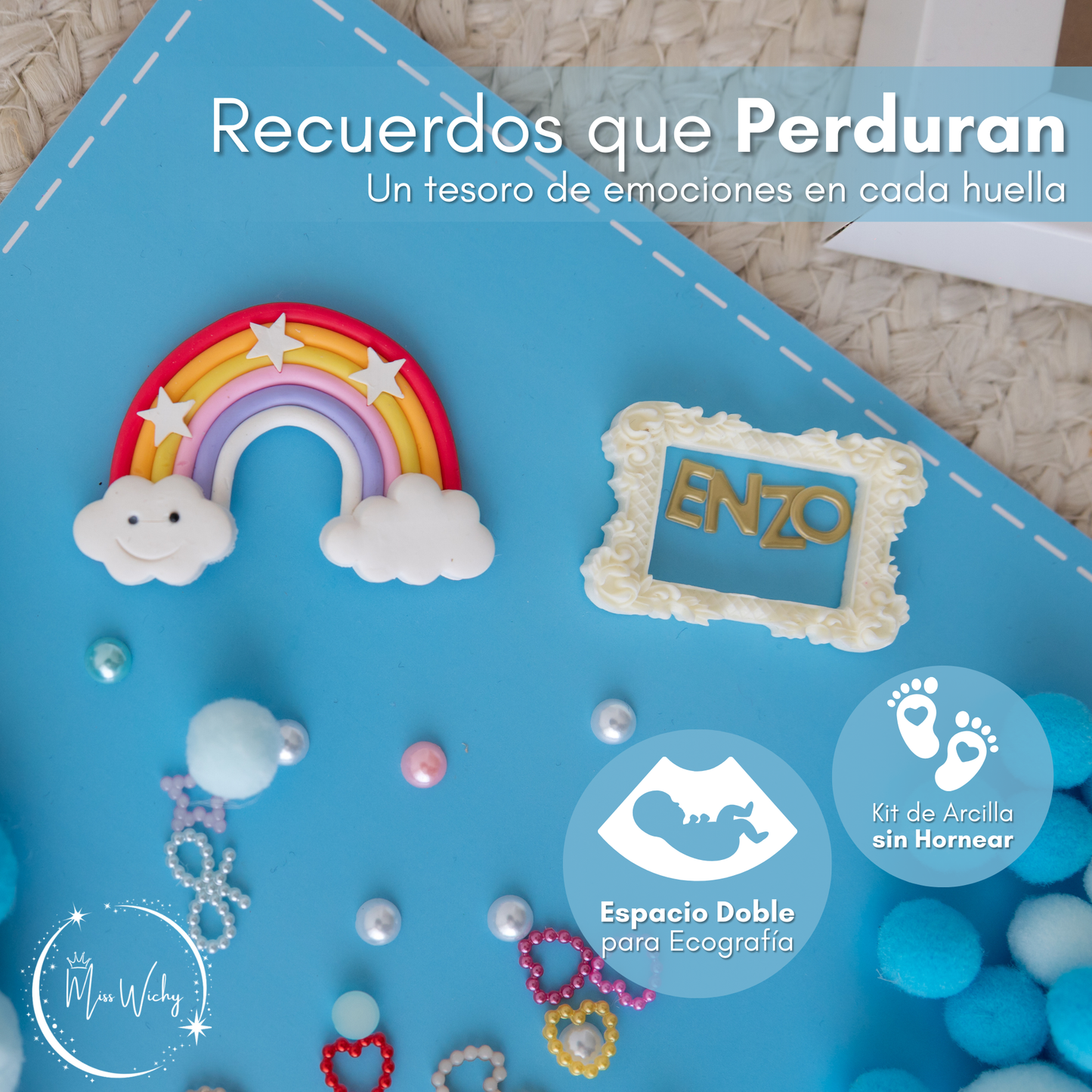 Marco de huellas de recién nacido Niño