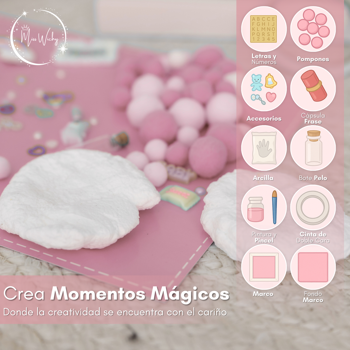 Marco huellas recién nacido Niña