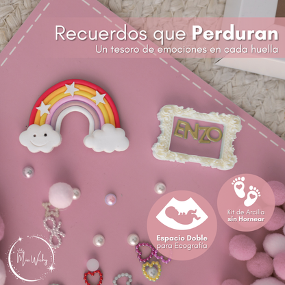 Marco huellas recién nacido Niña