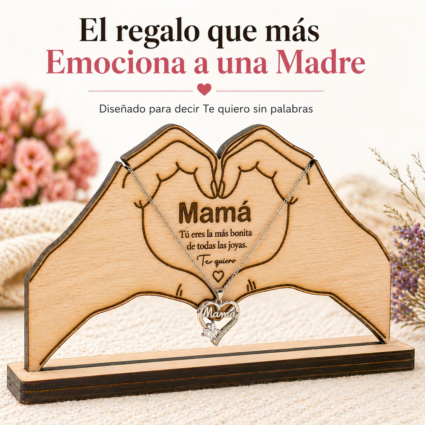Collar Mujer Mamá con Colgante de Acero Inoxidable