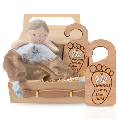 Set Personalizado con Dou Dou Suave y Colgador de Puerta con Nombre